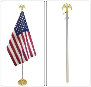 8ft Silver Aluminum Flag Pole (Eagle Top)