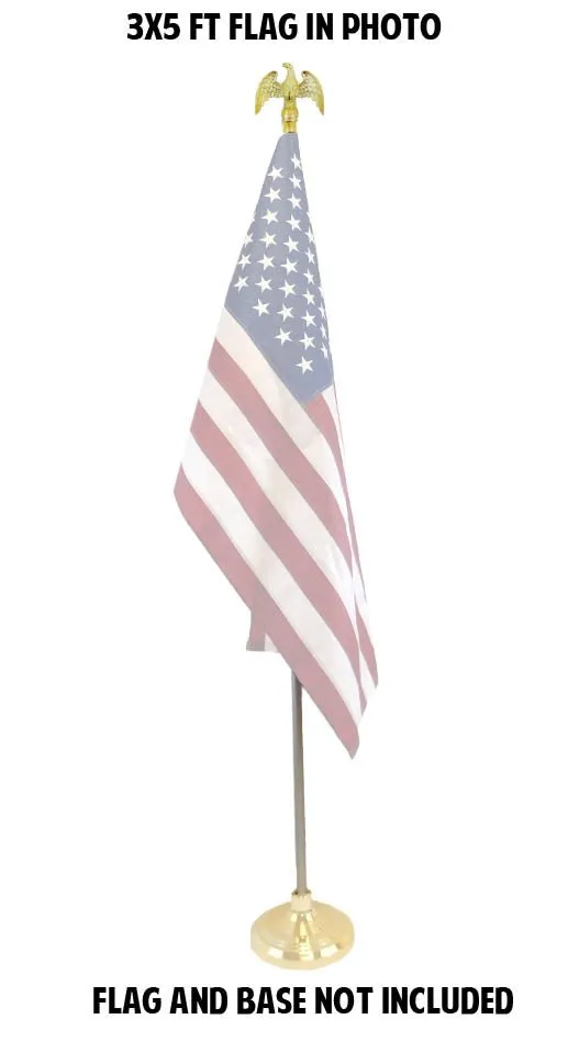 8ft Silver Aluminum Flag Pole (Eagle Top)