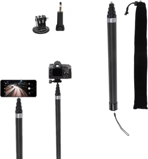 9.8ft Long Invisible Selfie Stick - Carbon Fiber Monopod (110in/280cm) for X4, X3, ONE X2, ONE R, ONE X, GO 3S, 3, 2 - Lightweight & Portable Extension Pole for 360 Cameras