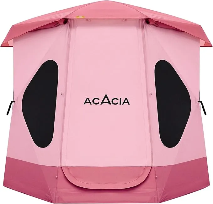 ACACIA Camping Tent, 2-3 Person Pop Up Camping Tent with 8 Windows and Footprint, Waterproof Windproof Easy Setup Hub Tent for Family Camping, Hiking and Glamping