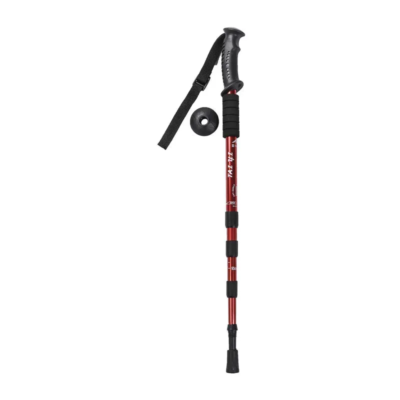 Adjustable High-Strength Alloy Trekking Pole - 110cm Wood Handle Hiking Accessory for Men and Women