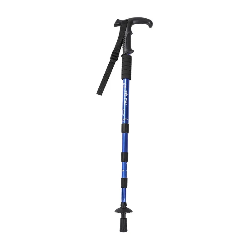 Adjustable High-Strength Alloy Trekking Pole - 110cm Wood Handle Hiking Accessory for Men and Women