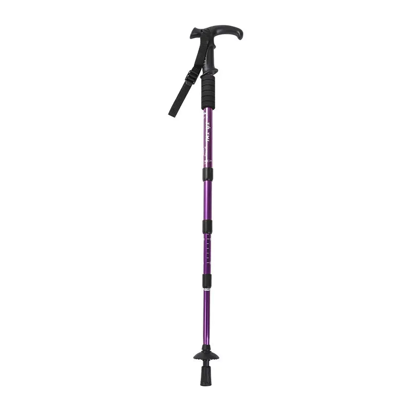 Adjustable High-Strength Alloy Trekking Pole - 110cm Wood Handle Hiking Accessory for Men and Women