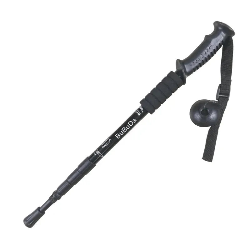 Adjustable High-Strength Alloy Trekking Pole - 110cm Wood Handle Hiking Accessory for Men and Women