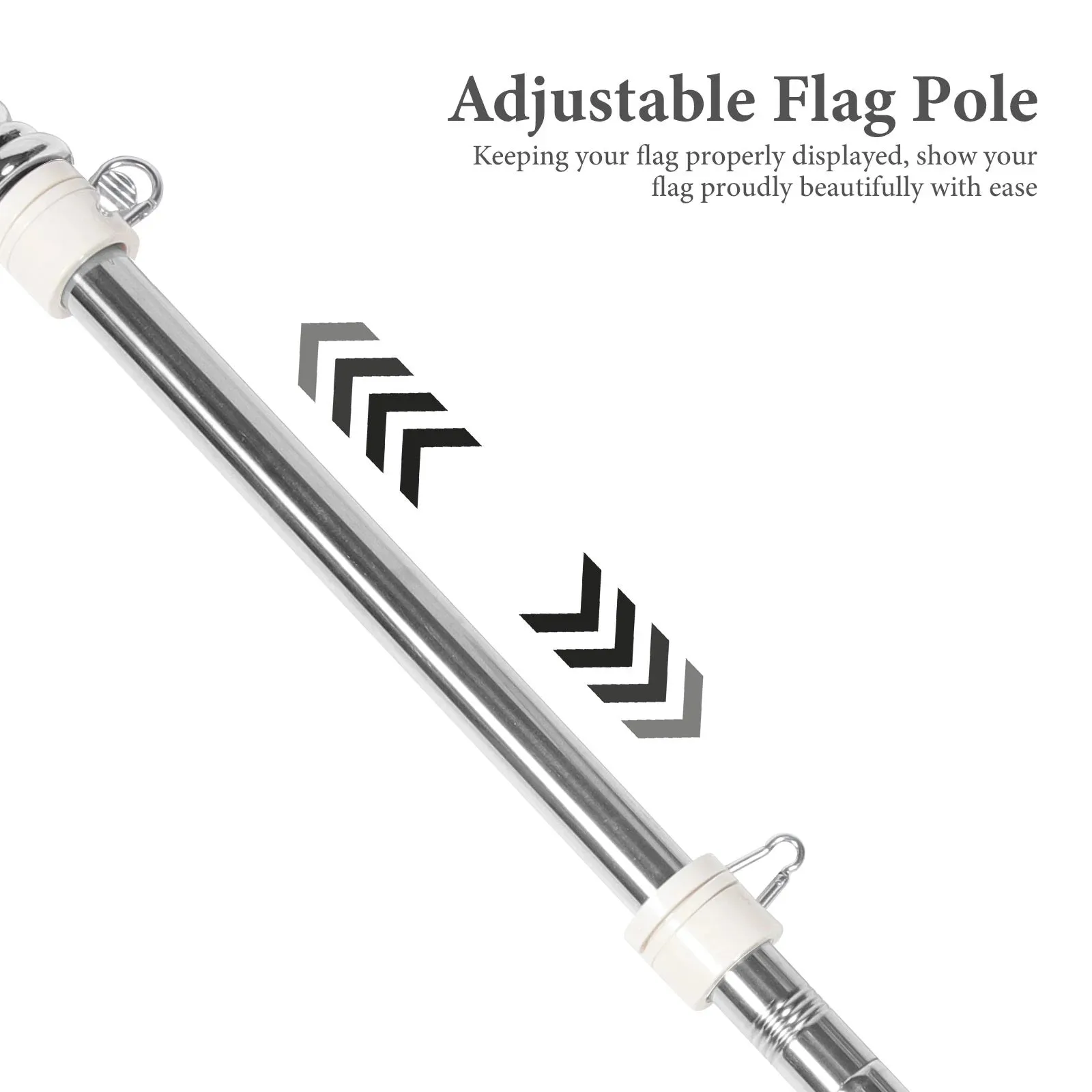 Aluminum Alloy Flag Pole with 180 Degree Adjustable Base