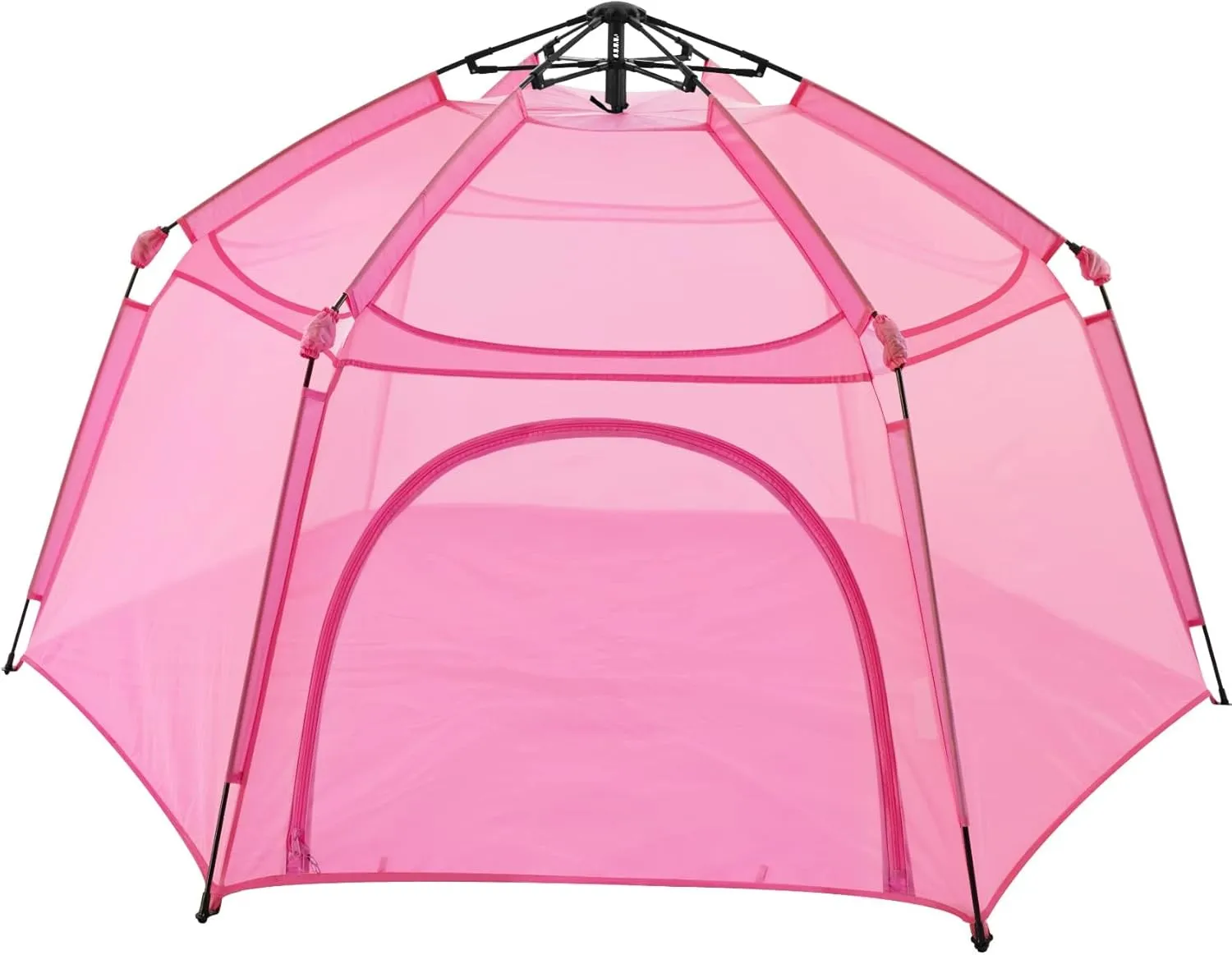 Alvantor Pop Up Playpen- 7'x7'x44”Baby Playpens Large Kids Play Tent Portable and Foldable Playpen Indoor/Outdoor Play Yard with Protective Mesh, UV SPF 50  Sunshade, and Soft Foam Floor, Pink