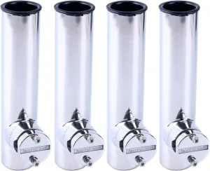 Amarine Made 4Pcs Lower Clamp Fishing Pole Rod Holder for Boat, Stainless Clamp on Fishing Rod Holder for Rails 7/8" to 1"