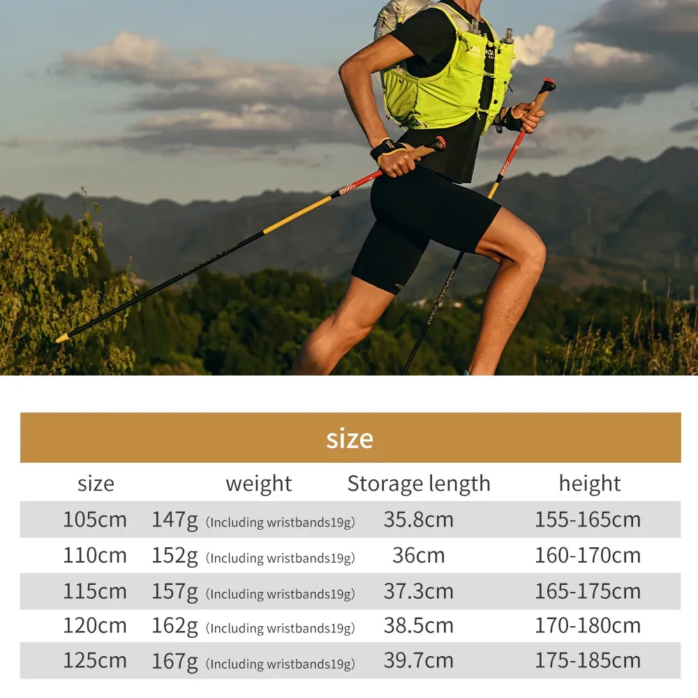 AONIJIE 2-Pack Carbon Fiber Trekking Poles – Quick-Lock & Ultralight for Hiking/Mountaineering-E4212