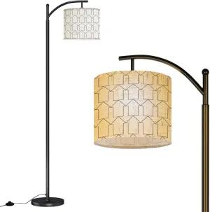 Arc Floor Lamps Arrow Pattern Abstract Geometric Simple Design Modern LED Adjustable Lampshade Standing Light for Living Room Reading Bedroom Office