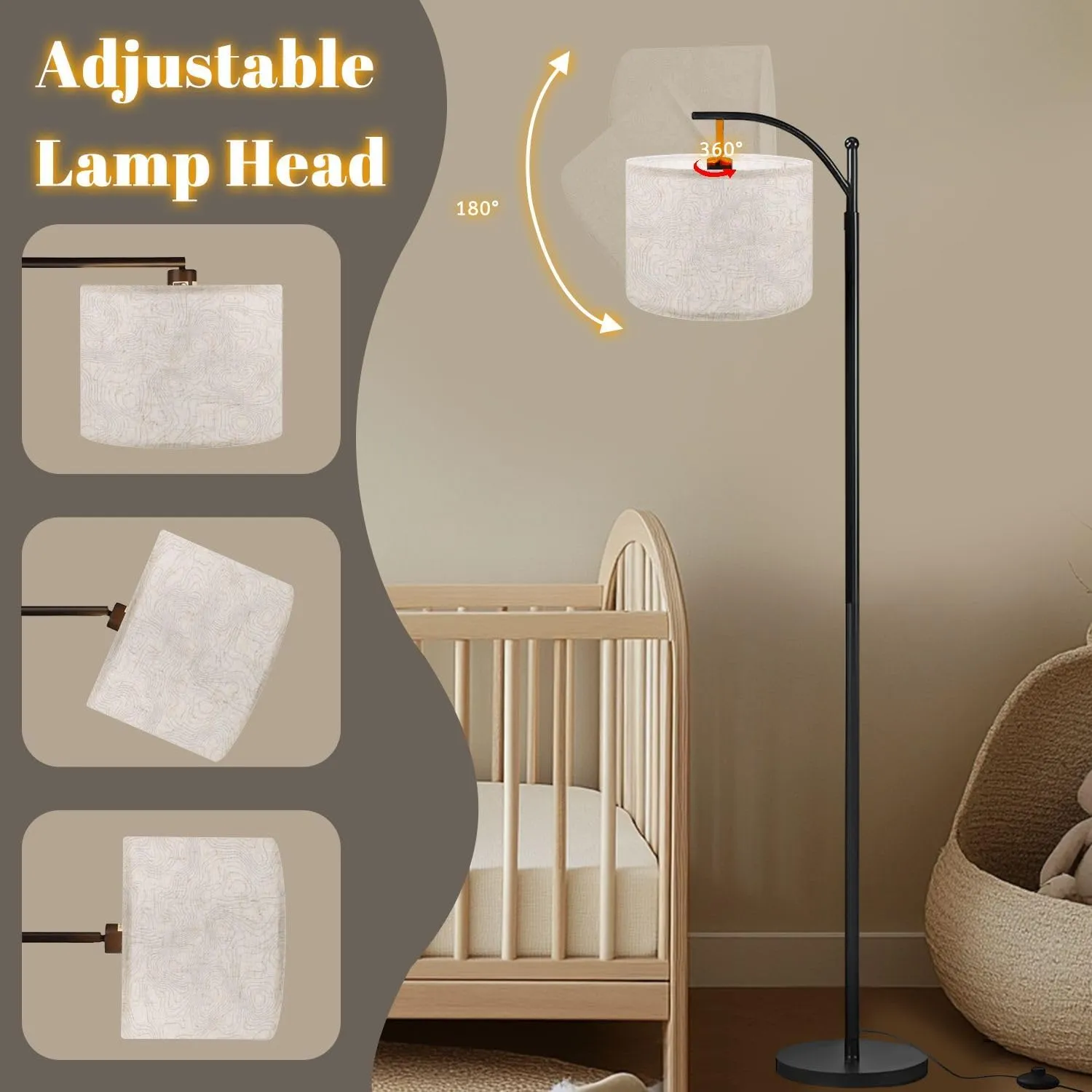 Arc Floor Lamps Topo map Seamless Wave Topography map Pattern Camping Grid Cartography Modern LED Adjustable Lampshade Standing Light for Living Room Reading Bedroom Office
