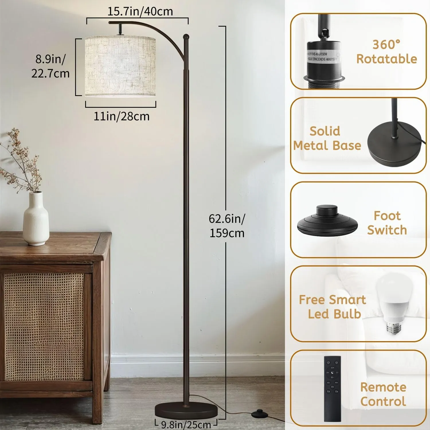Arc Floor Lamps Topo map Seamless Wave Topography map Pattern Camping Grid Cartography Modern LED Adjustable Lampshade Standing Light for Living Room Reading Bedroom Office