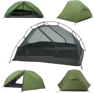 ATEPA Ultralight Backpacking Tent, 2 Person 1 Person Nylon Lightweight 4000MM  Waterproof Windproof Portable Tent with Aluminum Frame & Rainfly for Backpacking Hiking Camping Motorcycle, 4 Season