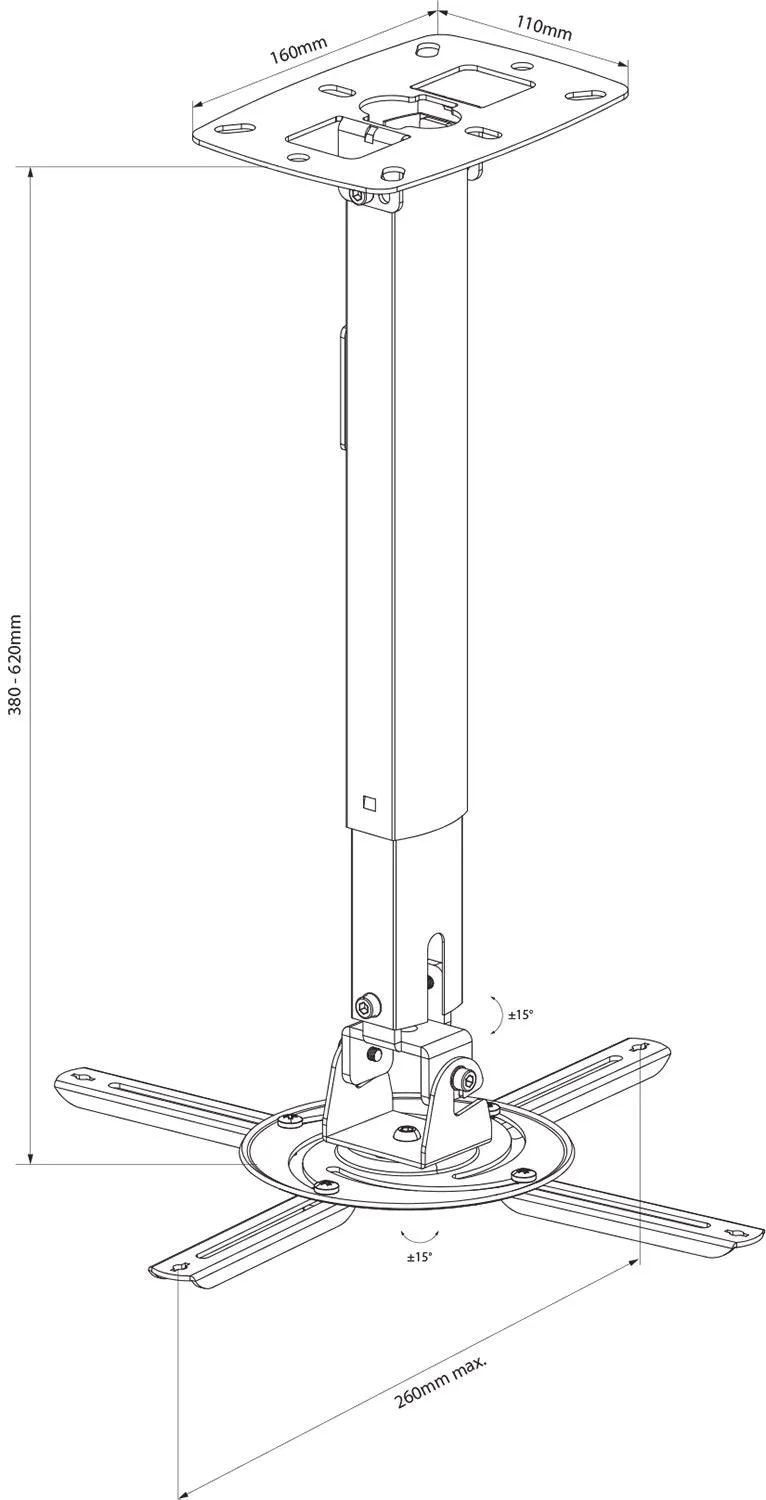 av:link Adjustable Ceiling Projector Bracket