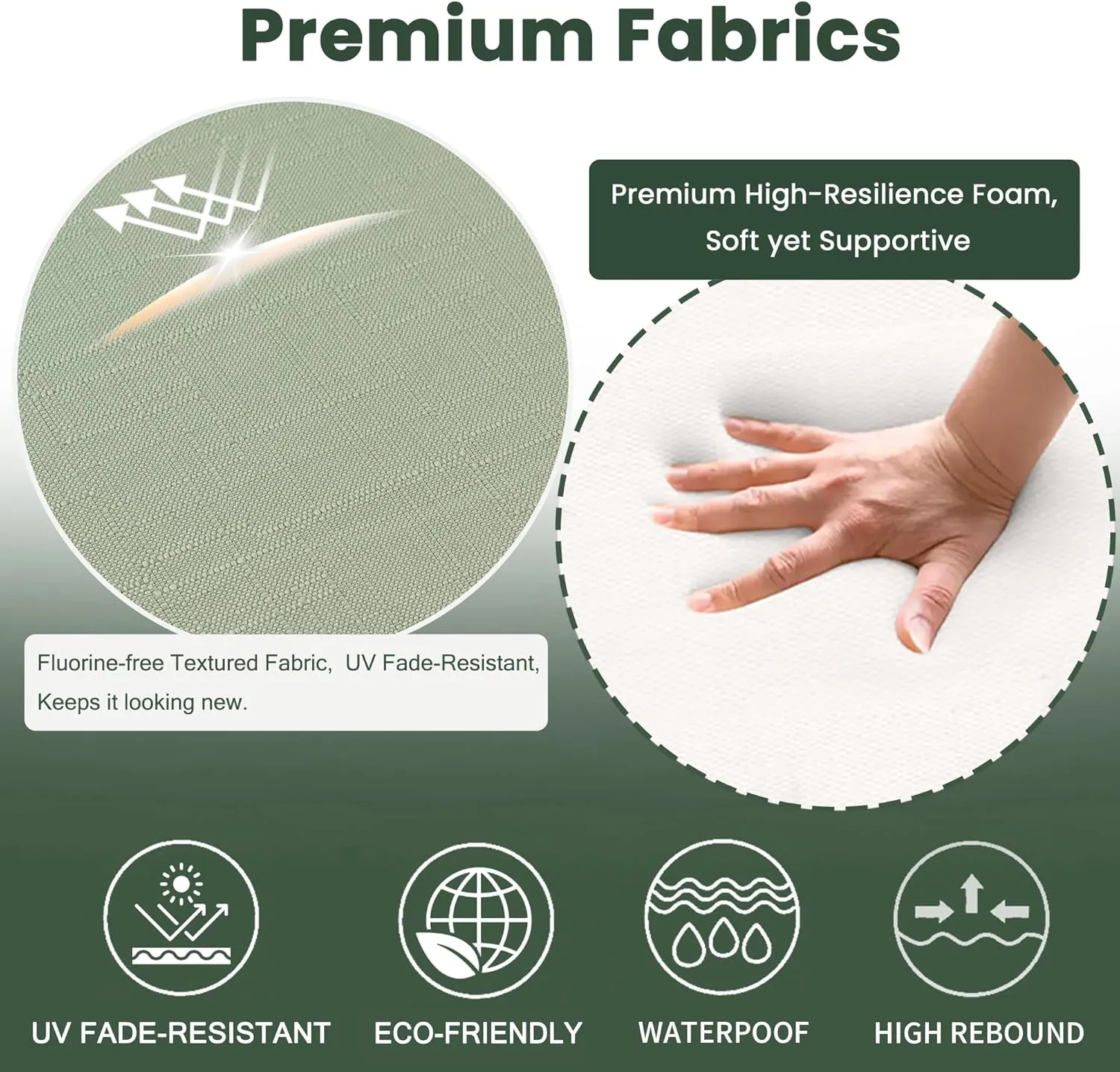 Battilo Chair Cushions for Dining Chairs with Ties, Indoor/Outdoor Kitchen Chair Pad with Non-Slip Backing, Dining Seat Cushion with Machine Washable Removable Cover, 16"x16"x2", Set of 4, Sage Green