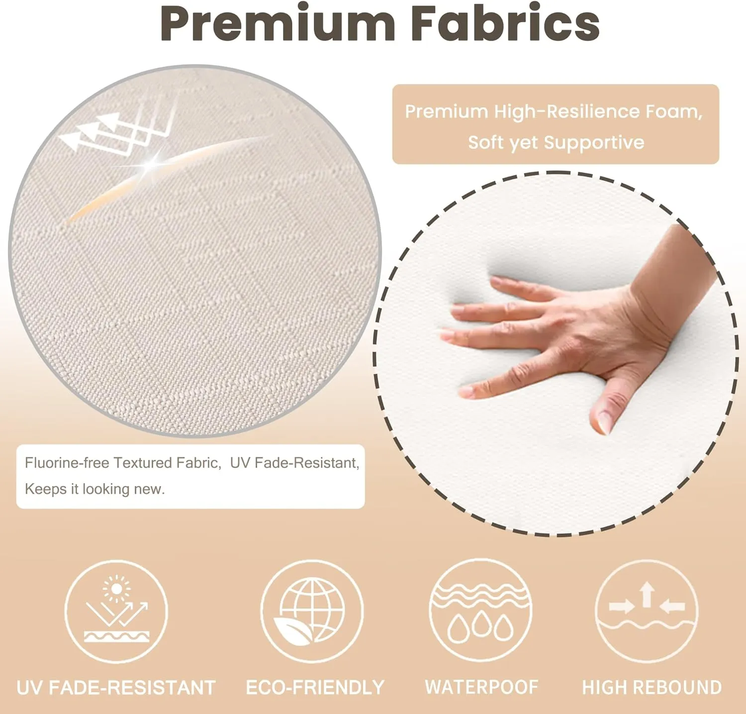 Battilo Chair Cushions for Dining Chairs with Ties, Kitchen Chair Pad with Non-Slip Backing and Removable Cover, Indoor/Outdoor Dining Seat Cushion, 16"x16"x2", Set of 4, Beige