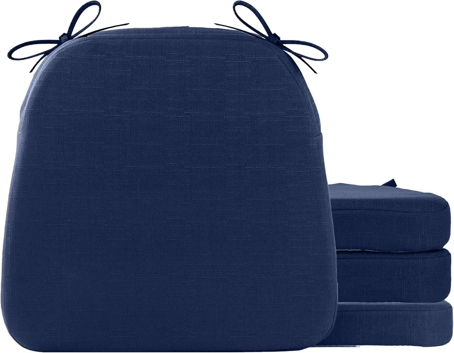 Battilo Chair Cushions for Dining Chairs with Ties, Kitchen Chair Pad with Non-Slip Backing and Removable Cover, Indoor/Outdoor Dining Seat Cushion, 16"x16"x2", Set of 4, Navy