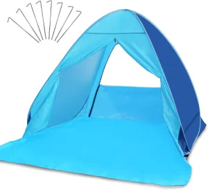 Beach Tent Kratax Pop Up Beach Tent for 1-2 Adults, Rated UPF50  for UV Protection, Waterproof Sun Shelters for Family Camping, Beach, Fishing, Picnic