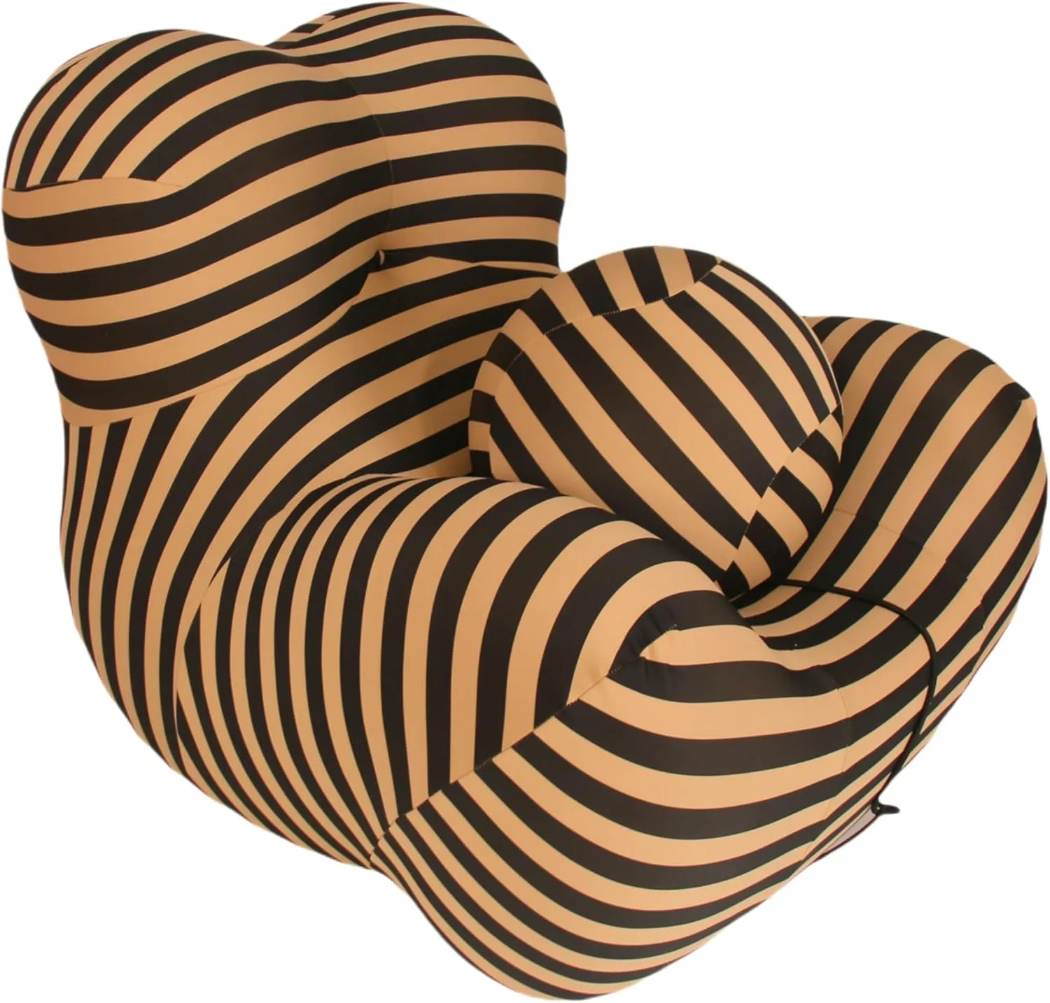 Bean Bag Chair - Memory Foam Bean Bag Chair for Adults, Comfy High-Resilience Single Sofa, Small Space Floor Chair, Chaise Lounge for Living Room, Bedroom (Black Yellow, Ball)