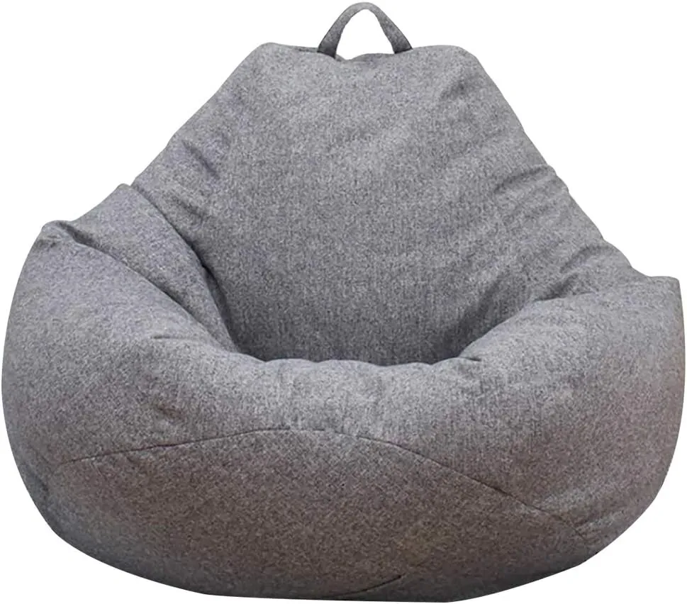 Bean Bag Chair Sofa Cover(No Filler),Comfortable Outdoor Lazy Seat Bag,Couch Cover without Filler for Adults Kids,Soft Tatami Chairs Covers Suitable for Home Garden Living Room (grey, Medium)