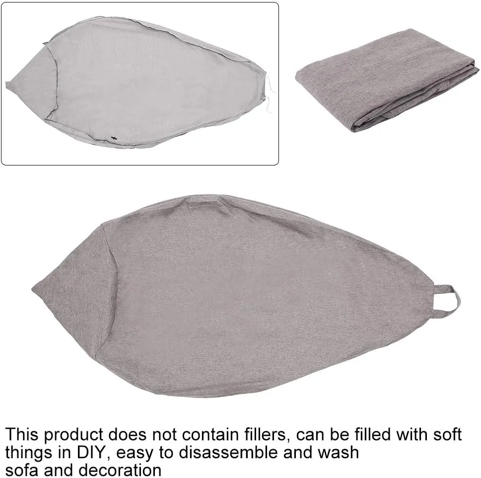 Bean Bag Chair Sofa Cover(No Filler),Comfortable Outdoor Lazy Seat Bag,Couch Cover without Filler for Adults Kids,Soft Tatami Chairs Covers Suitable for Home Garden Living Room (grey, Medium)