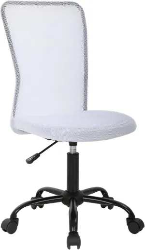 BestOffice Ergonomic Office Chair Desk Chair Mesh Computer Chair Armless Back Support Modern Executive Rolling Swivel Chair with Lumbar Support (White)