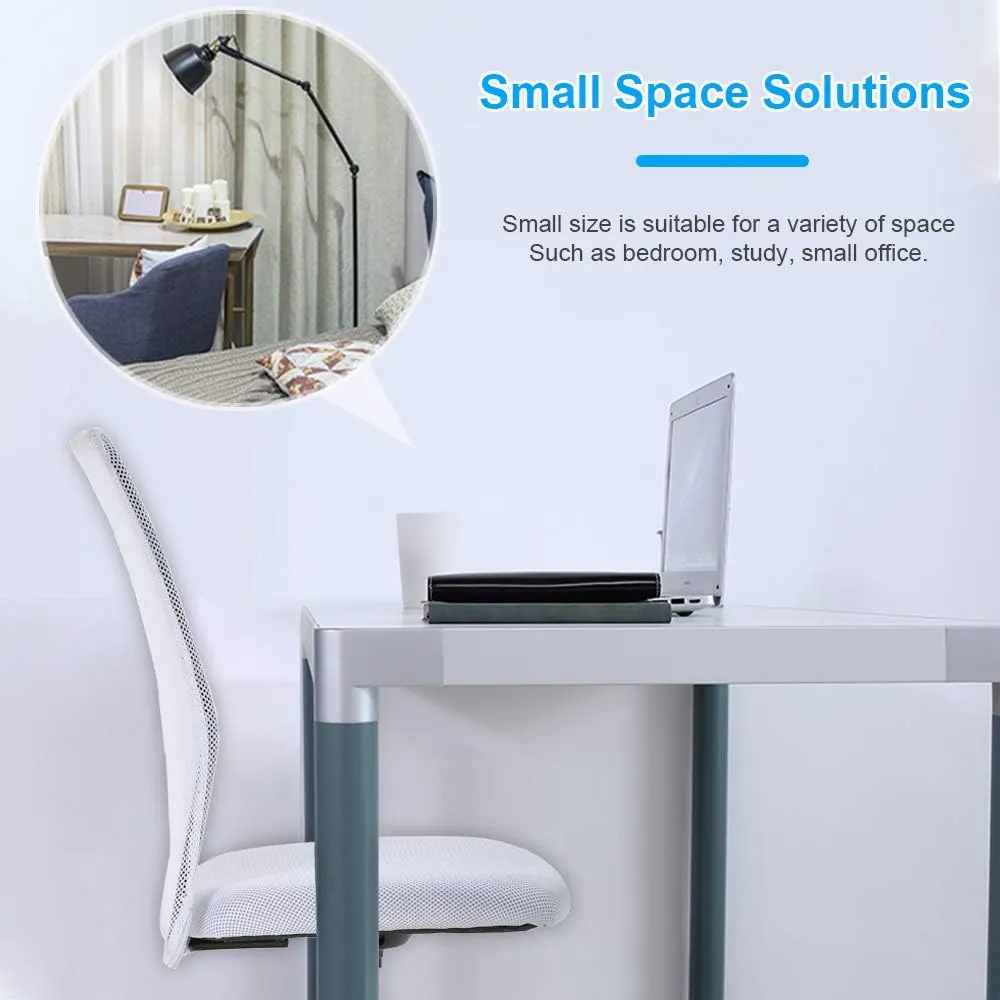 BestOffice Ergonomic Office Chair Desk Chair Mesh Computer Chair Armless Back Support Modern Executive Rolling Swivel Chair with Lumbar Support (White)