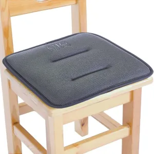 Big Hippo Kids Chair Pads Breathable Sandwich Mesh Chair Cushion Nonslip Back Square Seat Cushion Memory Foam Pads with Ties for School Chair/Wood Chairs,12"x12"(Gray, 1 Pack)