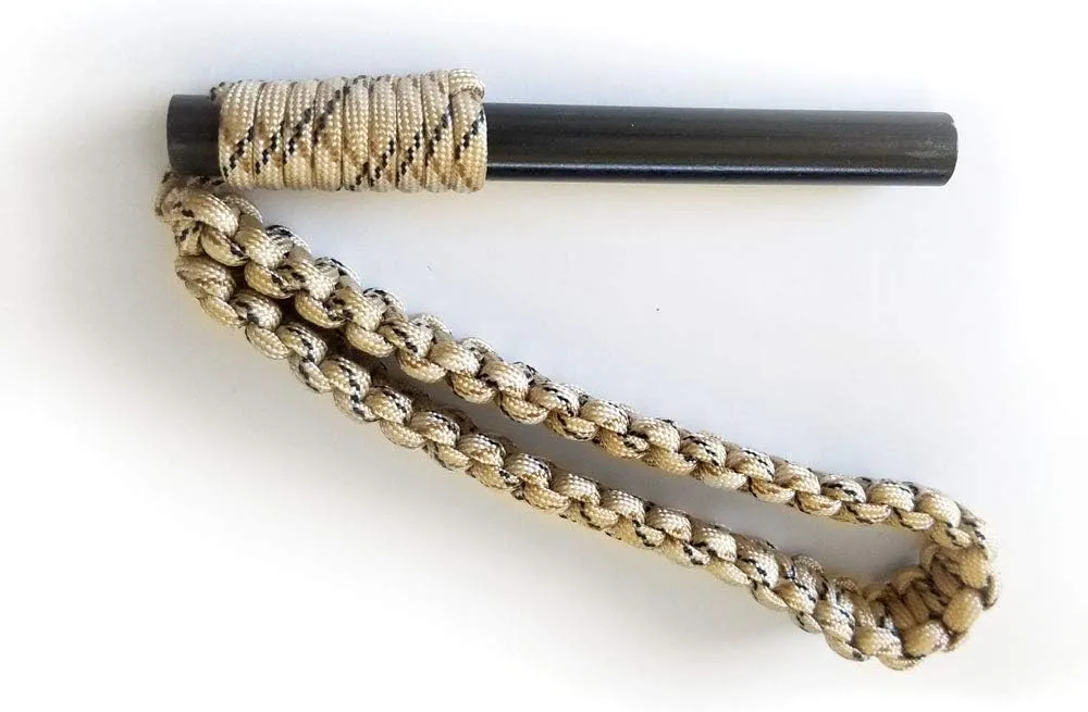 BigDaddy Ferro Rod Fire Starter - The Multiple Color Options - 5in by 1/2in with 550 Paracord Loop Handle by Sirius Survival