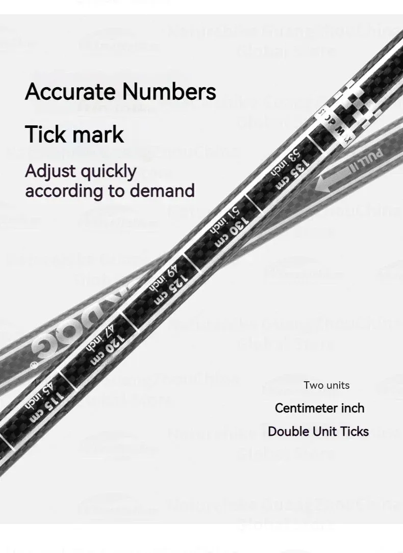 BLACKDOG Carbon Fiber Trekking Pole Portable Ultralight Three Section Folding / Telescopic Walking Hiking Anti-Skid Stick Adjustable Climbing Cane Rod 1pc