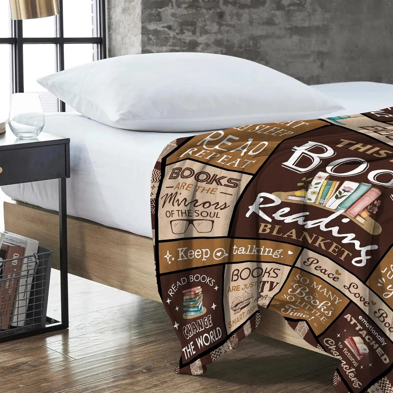 Book Lovers Gift Blanket 50" X 60" - Best Gifts for Readers - Librarian, Book Club Throw for Bookworms - Book Accessories and Stuff - Bookish Literary Present Ideas - Reading Throws