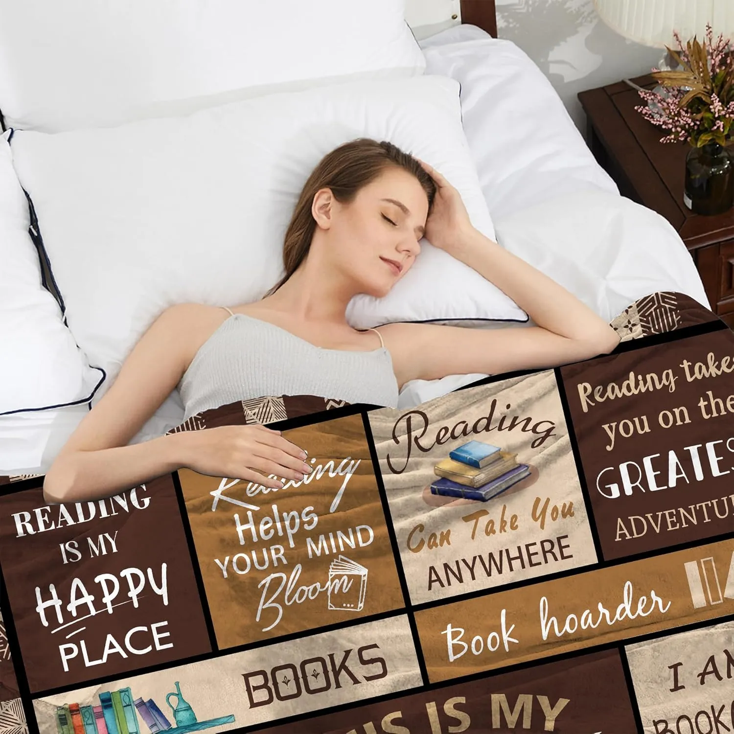 Book Lovers Gift Blanket 50" X 60" - Best Gifts for Readers - Librarian, Book Club Throw for Bookworms - Book Accessories and Stuff - Bookish Literary Present Ideas - Reading Throws