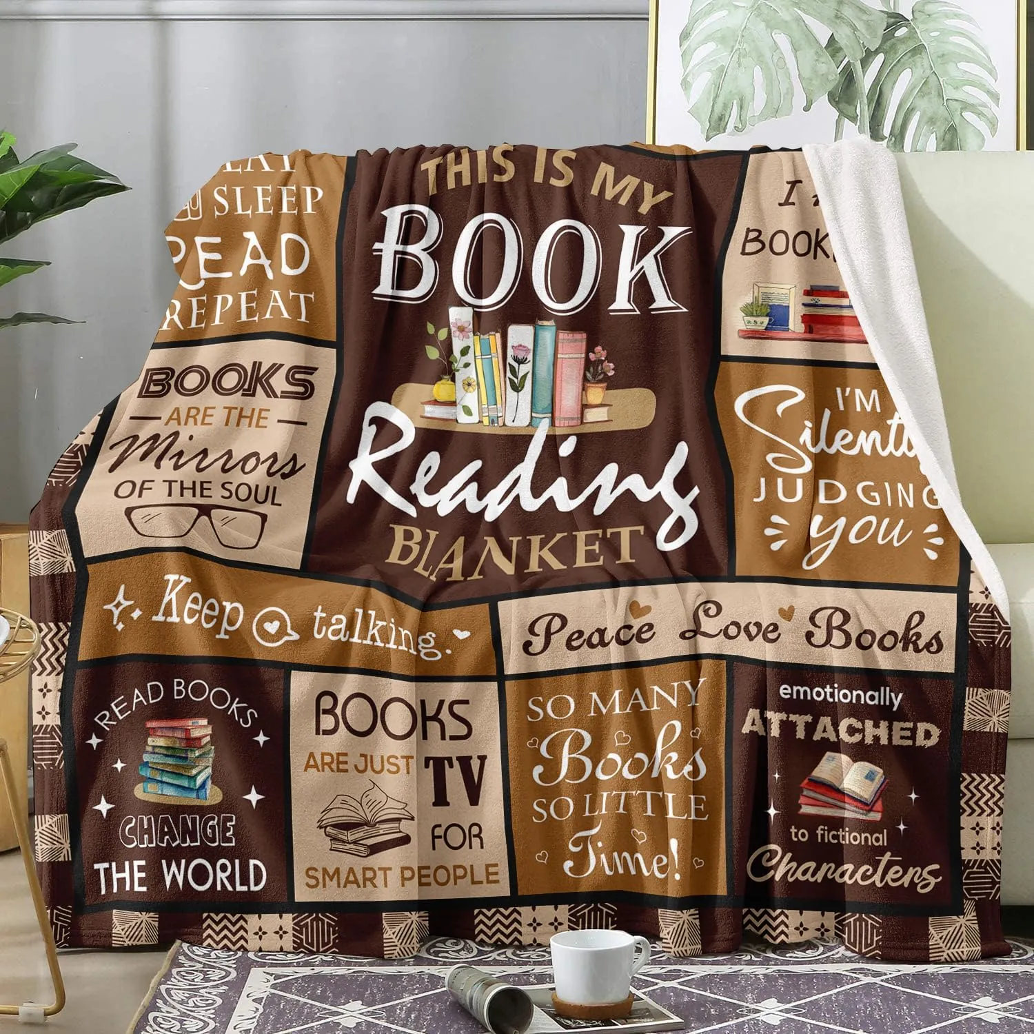 Book Lovers Gift Blanket 50" X 60" - Best Gifts for Readers - Librarian, Book Club Throw for Bookworms - Book Accessories and Stuff - Bookish Literary Present Ideas - Reading Throws