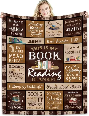 Book Lovers Gift Blanket 50" X 60" - Best Gifts for Readers - Librarian, Book Club Throw for Bookworms - Book Accessories and Stuff - Bookish Literary Present Ideas - Reading Throws