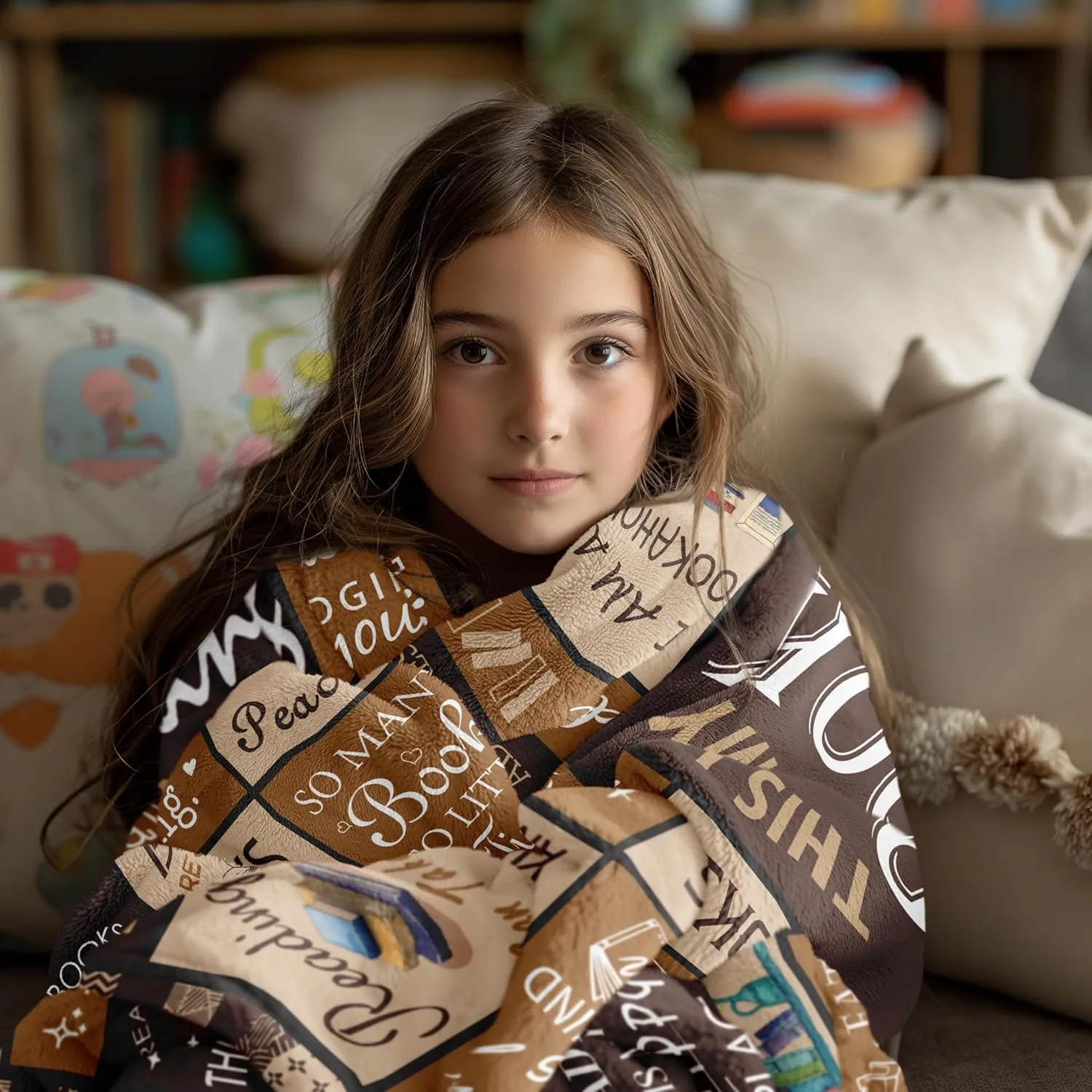 Book Lovers Gift Blanket 50" X 60" - Best Gifts for Readers - Librarian, Book Club Throw for Bookworms - Book Accessories and Stuff - Bookish Literary Present Ideas - Reading Throws