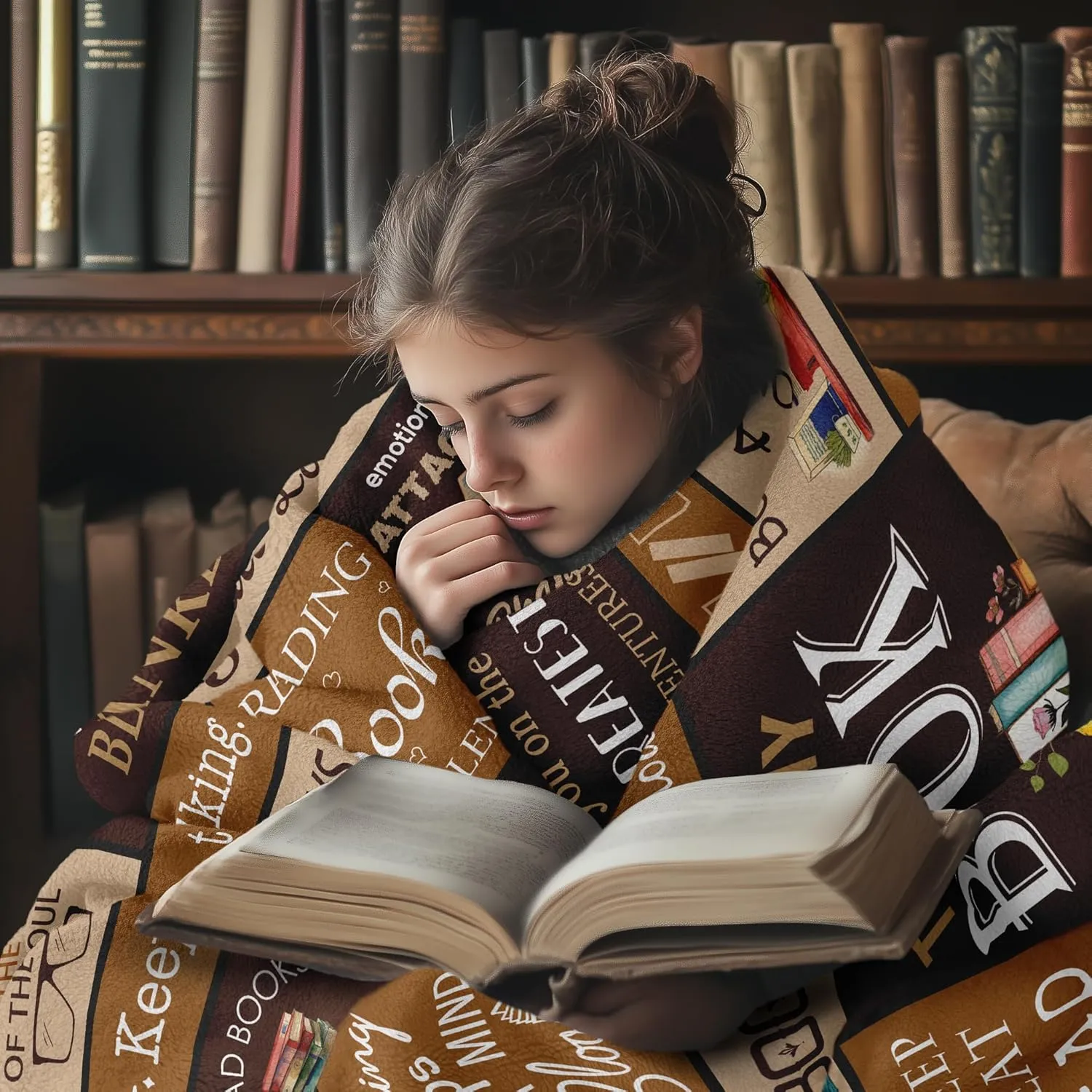 Book Lovers Gift Blanket 50" X 60" - Best Gifts for Readers - Librarian, Book Club Throw for Bookworms - Book Accessories and Stuff - Bookish Literary Present Ideas - Reading Throws
