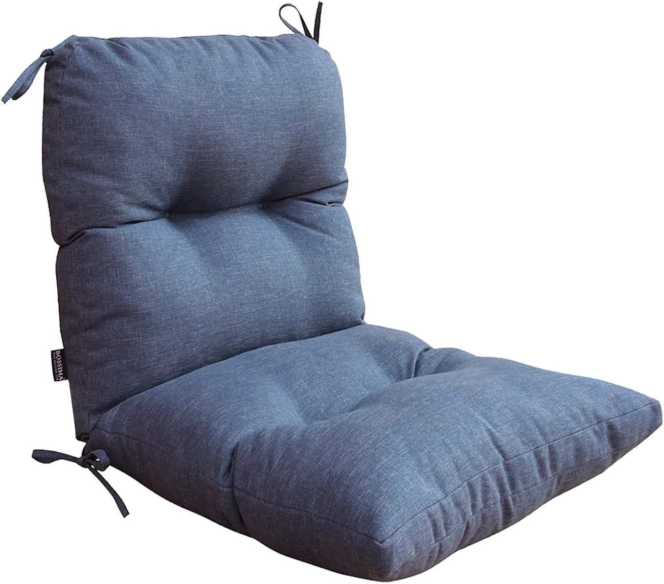 BOSSIMA Outdoor Indoor High Back Chair Tufted Cushions Comfort Replacement Patio Seating Cushions Denim Blue