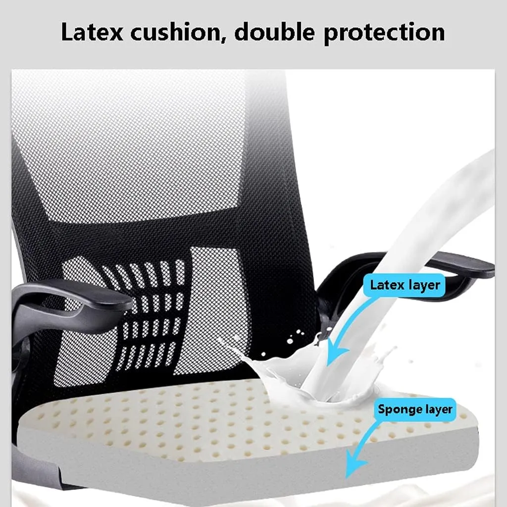 Breathable Office Chair with Pulley Bracket,Ergonomic mesh Adjustable Desk Chair with armrests, for Office, Dormitory, Home Unique (Blue)