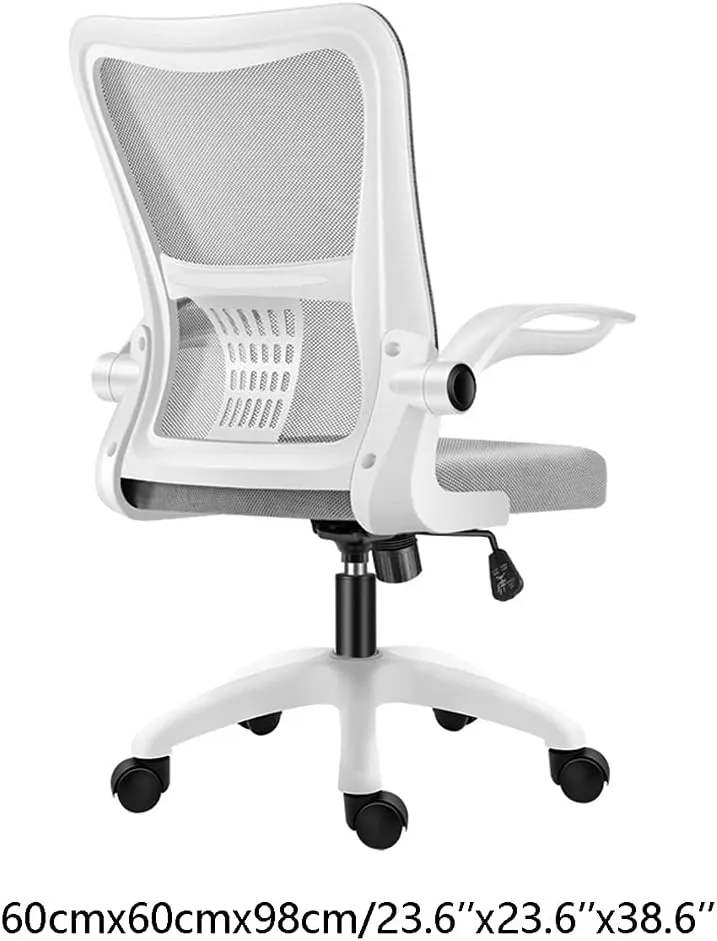 Breathable Office Chair with Pulley Bracket,Ergonomic mesh Adjustable Desk Chair with armrests, for Office, Dormitory, Home Unique (Yellow)