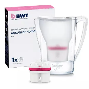 BWT AQUAlizer Home, 2.7 Liter, Water Mineralizer & Filtration Jug - Includes 1 Magnesium Enricher Cartridge, for Tea & Coffee Water, Prevents limescale, removes Lead & Chlorine, White