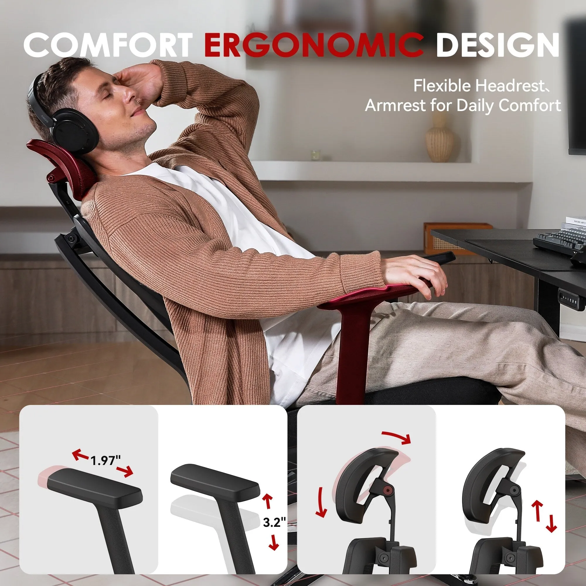 CabeVibe High Back Mesh Computer Office Chair Desk Chair with Swivel Rolling