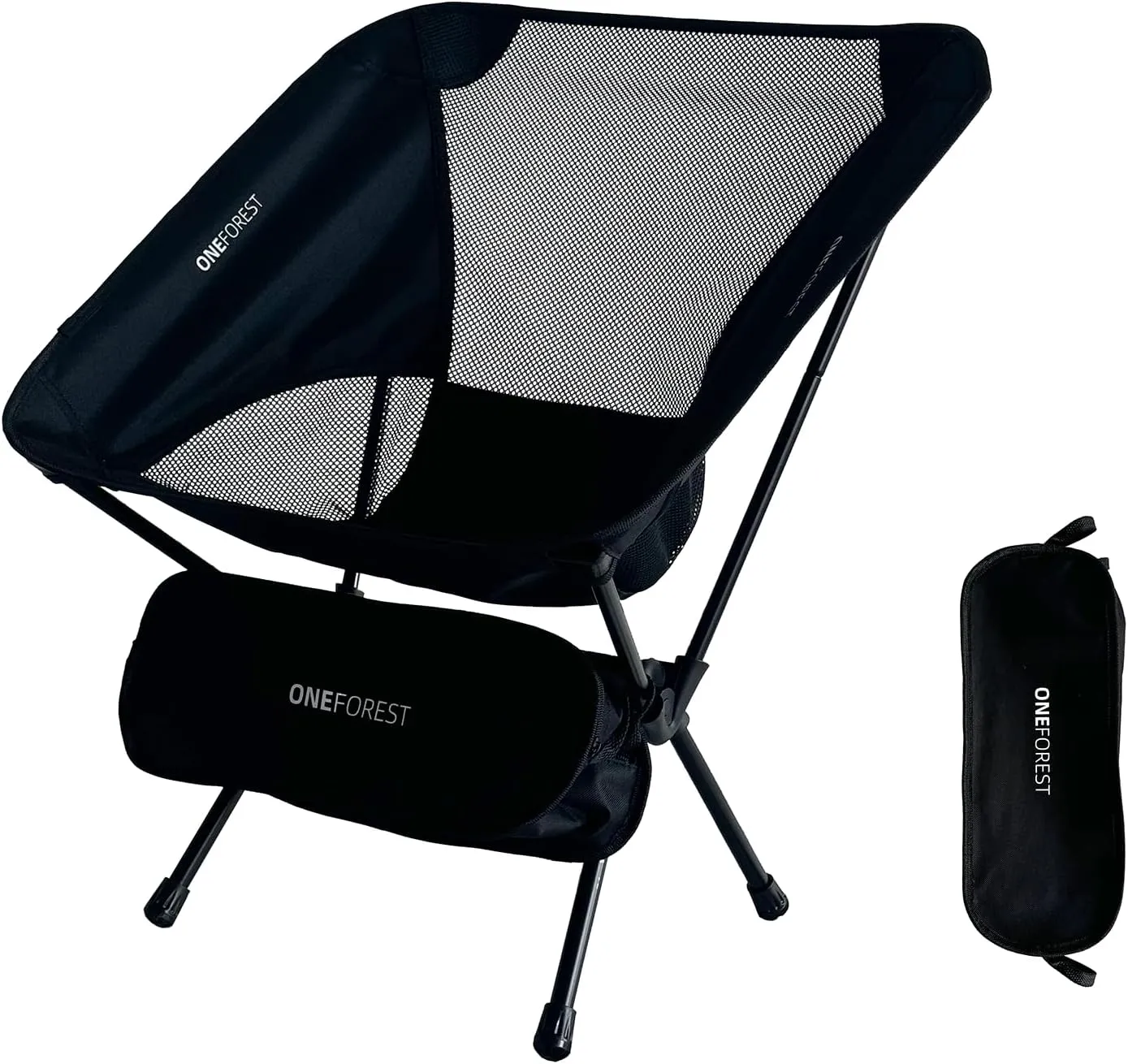 Camping Chair, Foldable Portable Backpacking Chair for Beach Camp Hiking Outdoor Sport, Black