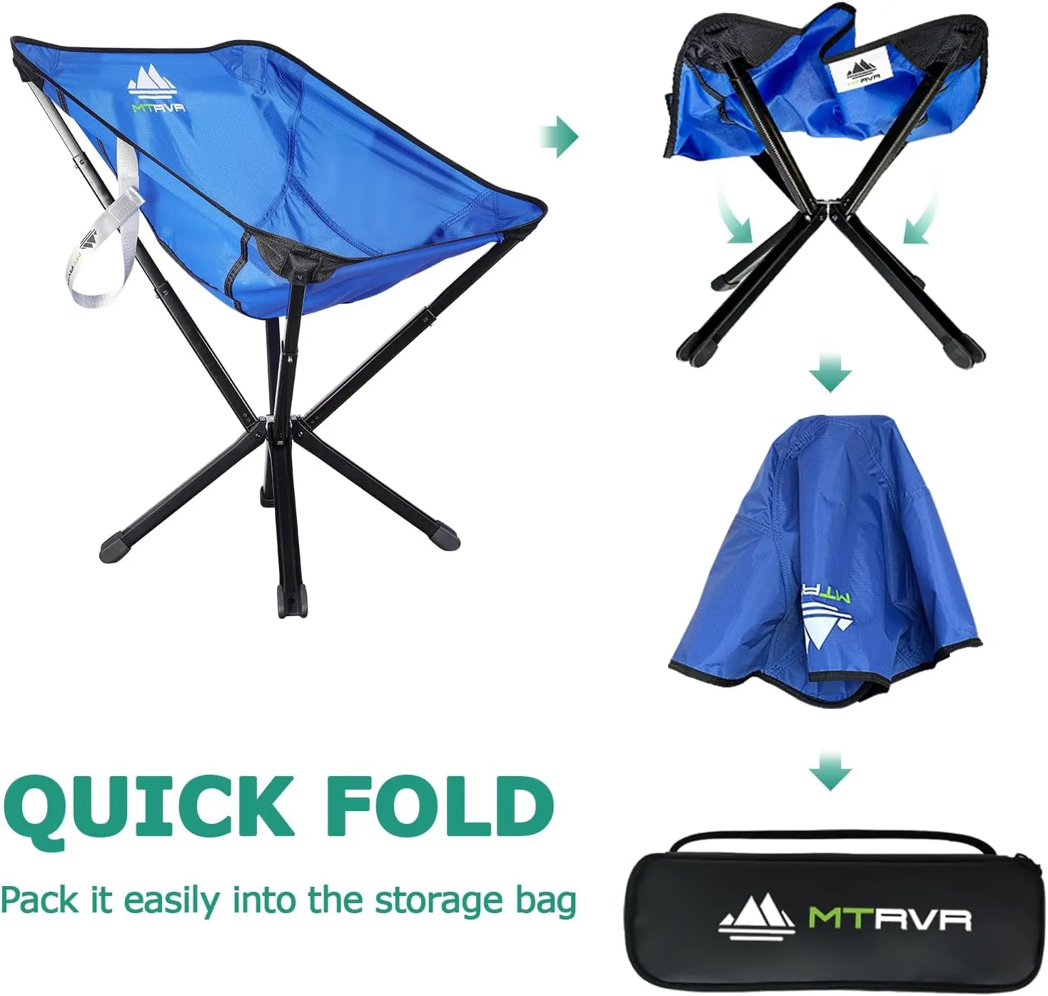 Camping Chairs for Adults, Supports 600 Lbs Lightweight Folding Camping Chair, Collapses to Size of Water Bottle Portable Camping Chair for Outdoor, Beach, Lawn, Travel, Picnics