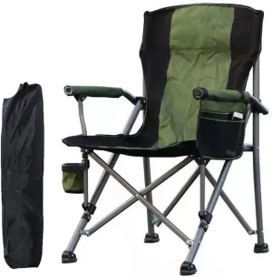 Camping Chairs, Portable Camping Metal Chair Stool Folding Outdoor Large Beach Chairs with Cup Holder Carry Bag for Outside/a/As Shown