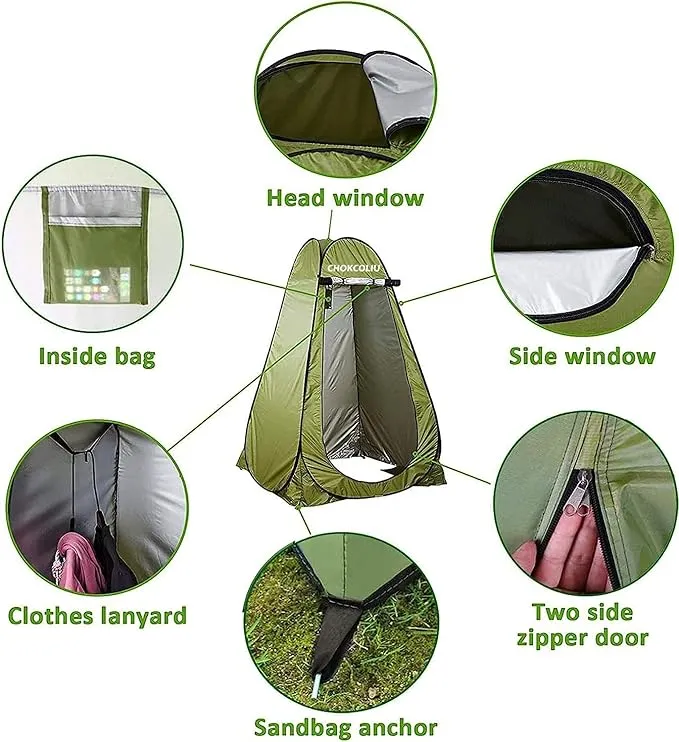 Camping Shower Tent Privacy Tent - Pop Up Changing Toilet Portable Sun Shelters Dressing Room Instant Outdoor for Camping Hiking Beach Picnic Fishing with Carrying Bag Privacy Tent & Shower Bag