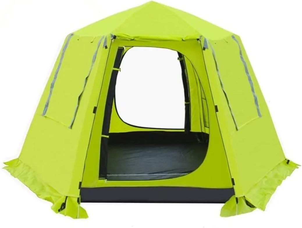Camping Tent 4 Person with 6 Side Mesh Waterproof Double Layer Family Instant Tent for Outdoor Tents for Camping ()