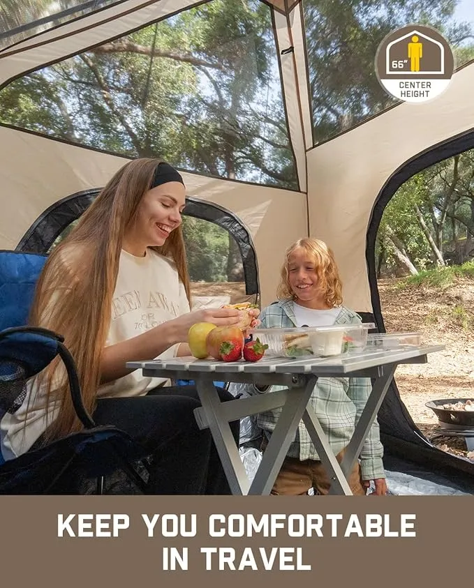 Camping Tent 4/6/8/10 Person Instant Cabin Tent Setup in 60s with Rainfly & Windproof Portable Tent with Carry Bag for Family Camping & Hiking, Upgraded Ventilation