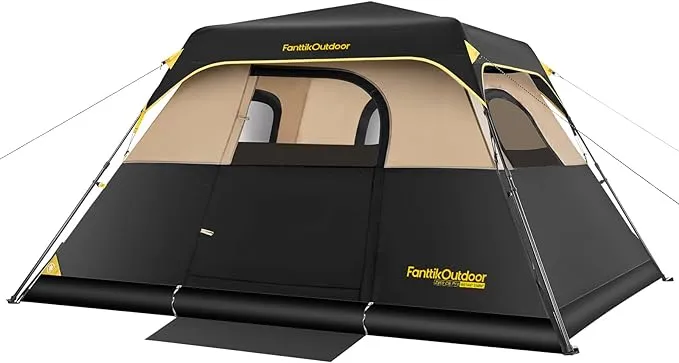 Camping Tent 4/6/8/10 Person Instant Cabin Tent Setup in 60s with Rainfly & Windproof Portable Tent with Carry Bag for Family Camping & Hiking, Upgraded Ventilation