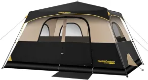 Camping Tent 4/6/8/10 Person Instant Cabin Tent Setup in 60s with Rainfly & Windproof Portable Tent with Carry Bag for Family Camping & Hiking, Upgraded Ventilation