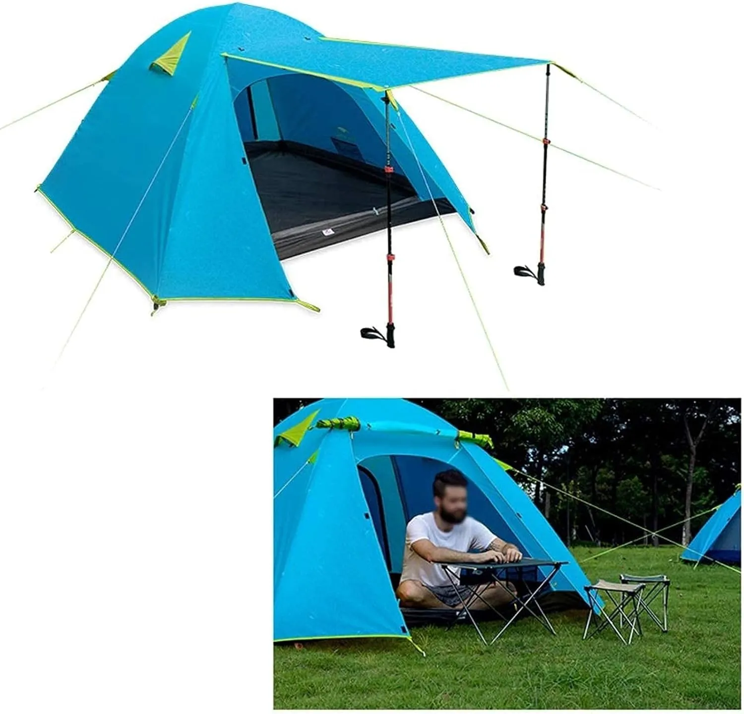Camping Tents, Camping Tents | 2-4 Person Family Tent Outdoor Double Waterproof Sunscreen | Very Suitable for The Beach, Outdoors, Travel, Hiking (4 M