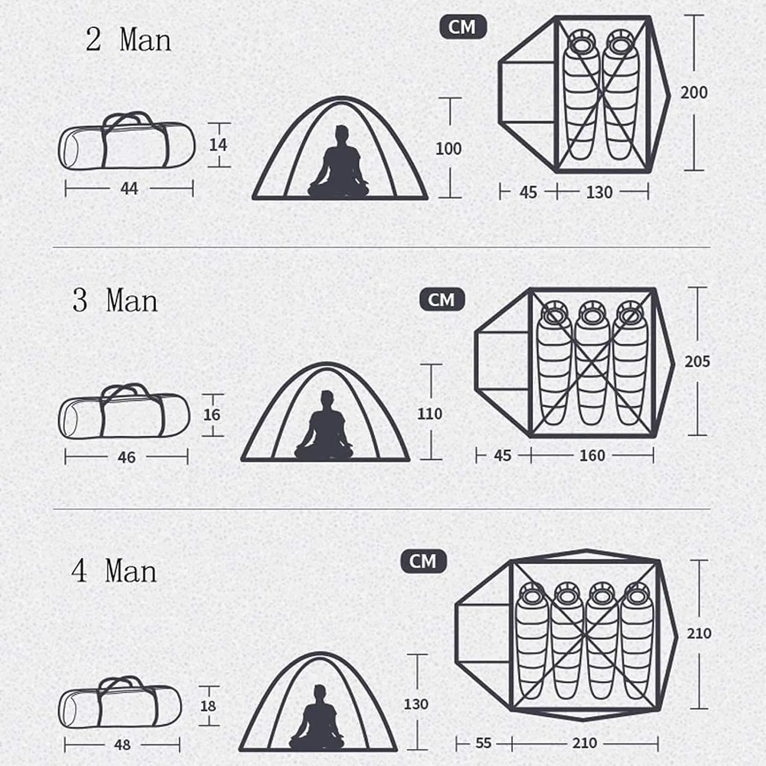 Camping Tents, Camping Tents | 2-4 Person Family Tent Outdoor Double Waterproof Sunscreen | Very Suitable for The Beach, Outdoors, Travel, Hiking (4 Man A)